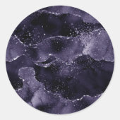 Sticker Rond Moody Agate | Midnight Indigo Deep Purple Glam (Devant)