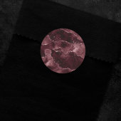 Sticker Rond Moody Agate | Vin Bordeaux Sangria Merlot Maroon