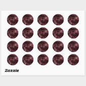 Sticker Rond Moody Agate | Vin Bordeaux Sangria Merlot Maroon (Feuille)