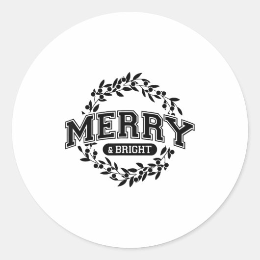 Sticker Rond Moody And Uptight Merry And Xmas Bright Matching C (Devant)