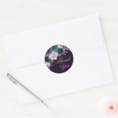 Sticker Rond Moody Boho | Eggplant foncé violet Merci Turquoise (Enveloppe)