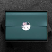 Sticker Rond Moody Boho | Eggplant Purple Turquoise Enregistrer