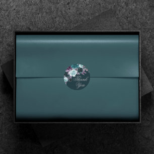Sticker Rond Moody Boho Graduation Turquoise profonde et viol