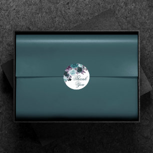 Sticker Rond Moody Boho   Merci Floral Turquoise et Turquoise