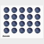Sticker Rond Moody Celestial Moon & Stars Baby shower (Feuille)