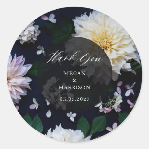 Sticker Rond Moody Dahlia Floral