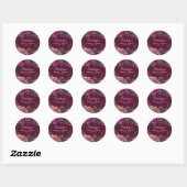 Sticker Rond Moody foncé bordeaux et Mariage floral roux (Feuille)