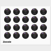 Sticker Rond Moody Gothic Purple Floral Mariage (Feuille)