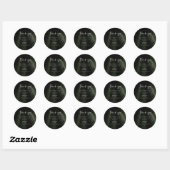 Sticker Rond Moody Tropics Mariage Merci (Feuille)