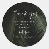 Sticker Rond Moody Tropics Mariage Merci (Devant)