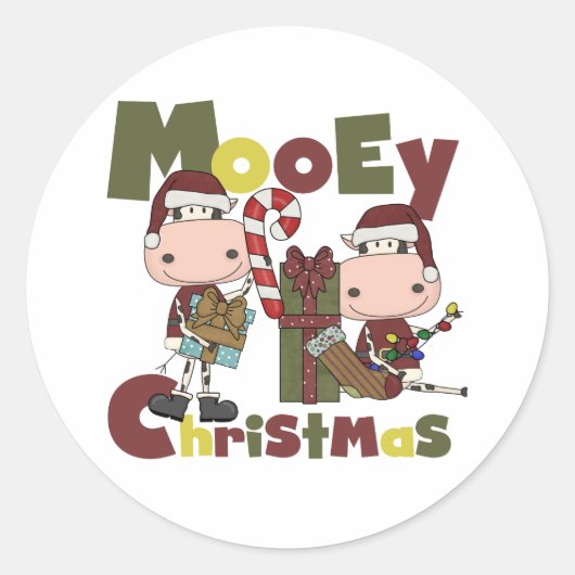 Sticker Rond Mooey Christmas (Devant)