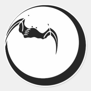 Sticker Rond Moon and bat