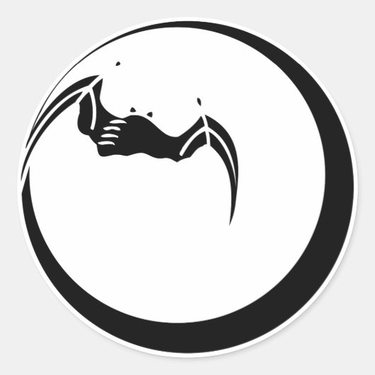 Sticker Rond Moon and bat (Devant)