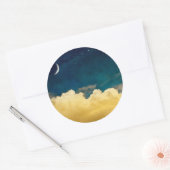 Sticker Rond Moon and cloudscape (Enveloppe)