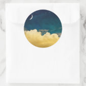 Sticker Rond Moon and cloudscape (Sac)