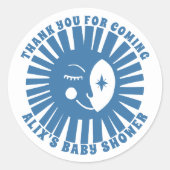 Sticker Rond Moon Glow Boho Modern Cute Baby shower PERSONNALIS (Devant)