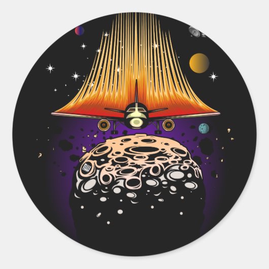 Sticker Rond Moon Landing (Devant)
