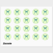 Sticker Rond Moon Moth Magic - Papillon Lover Art (Feuille)