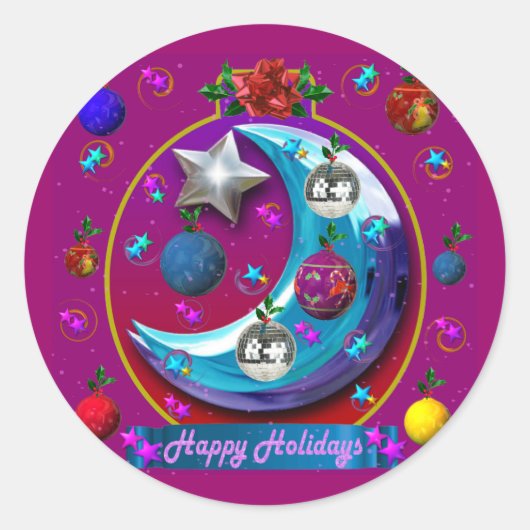 STICKER ROND MOON ORNAMENT (Devant)