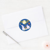 Sticker Rond Moon Rabbit Mooncake Osmanthus (Enveloppe)
