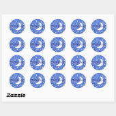 Sticker Rond Moon Stars Aquarelle Décor Ancien Impression (Feuille)