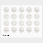 Sticker Rond Moon Stars Twinkle White Clouds Coed Baby Shower (Feuille)
