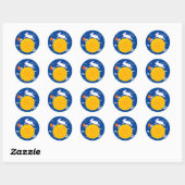 Sticker Rond Mooncake Jumping Moon Moon Moon Rabbit (Feuille)