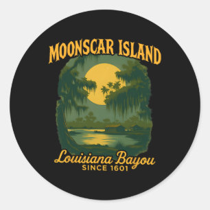 Sticker Rond Moonscar Island Retro Caricature Halloween Zombie