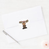 Sticker Rond Moose de Noël (Enveloppe)