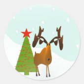 Sticker Rond Moose de Noël (Devant)