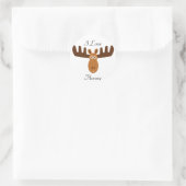Sticker Rond Moose Head_I Love Moosey (Sac)