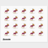 Sticker Rond Moose silhouette (Feuille)