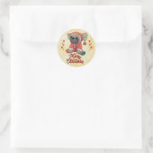 Sticker Rond Mops de Noël (Sac)