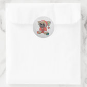 Sticker Rond Mops de Noël (Sac)
