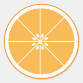 Sticker Rond Morceau de fruits orange (Devant)