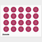 Sticker Rond Morceau de pastèque rouge avec graines (Feuille)