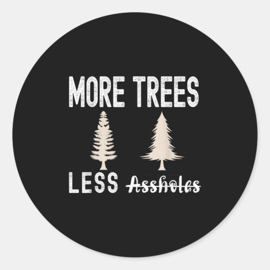 Sticker Rond More Trees Less Holes Ugly Christmas Sweater (Devant)