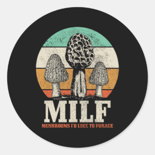 Sticker Rond Morel Chasse aux champignons M.i.l.f. Champignons 