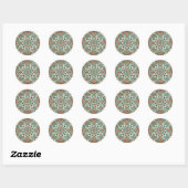 Sticker Rond Moroccan Mosaic Pattern (Feuille)