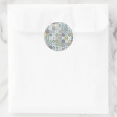 Sticker Rond Moroctile - pastel blue and gold (Sac)