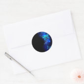 Sticker Rond Morpho Butterfly in the Dark Background (Enveloppe)