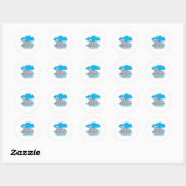 Sticker Rond morse de dessin animé mignon (Feuille)