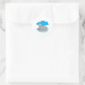 Sticker Rond morse de dessin animé mignon (Sac)
