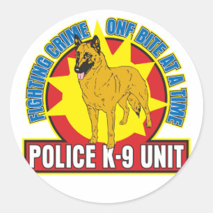 Sticker Rond Morsure de Malinois du Belge K9
