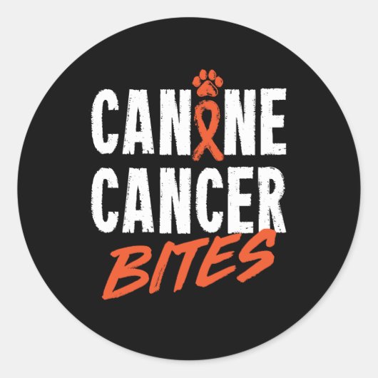 Sticker Rond Morsures de cancer canin (Devant)