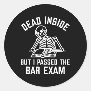 Sticker Rond Mort à l'intérieur mais j'ai réussi l'examen du ba