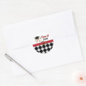 Sticker Rond Mortier noir et diplôme (Enveloppe)