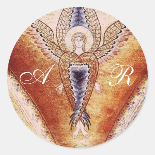 Sticker Rond MOSAIC ANGEL Monogramme (Devant)