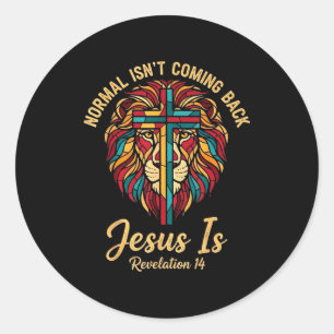 Sticker Rond Mosaïque chrétienne Normal ne revient pas Jésus es