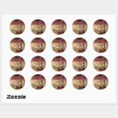 Sticker Rond Mosaïque de bateau de pêche (Feuille)
